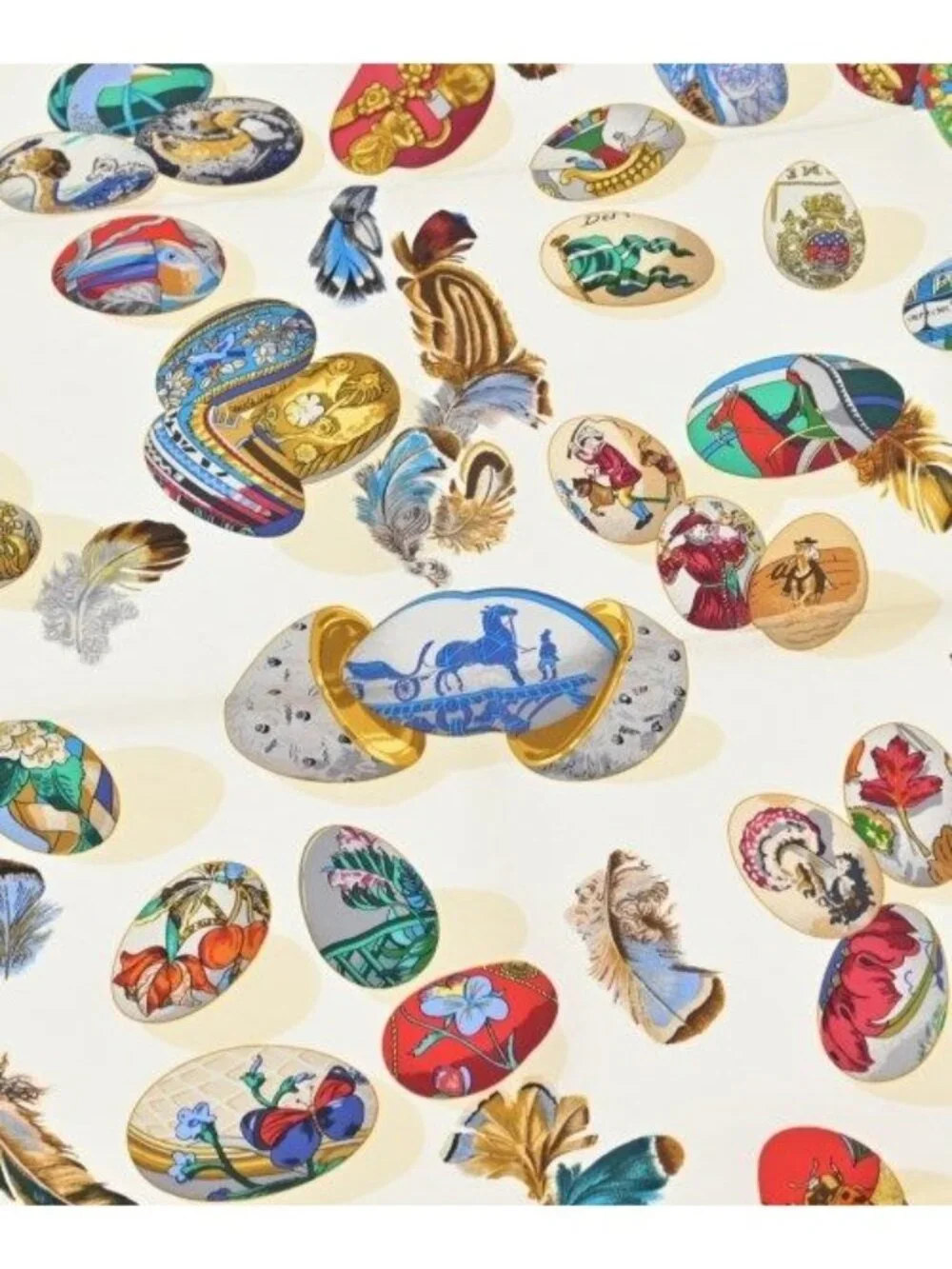 Hermes Bandana Scarf Ivory
